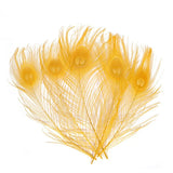 100Pcs Ivory & Dyed White Peacock Feathers Decor DIY Crafts 25-32CM