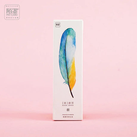 30 pcs/box Paper Feather Bookmarks