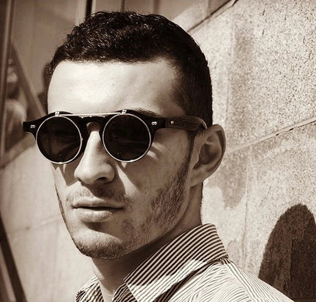 Round Steampunk Flip Up Sunglasses