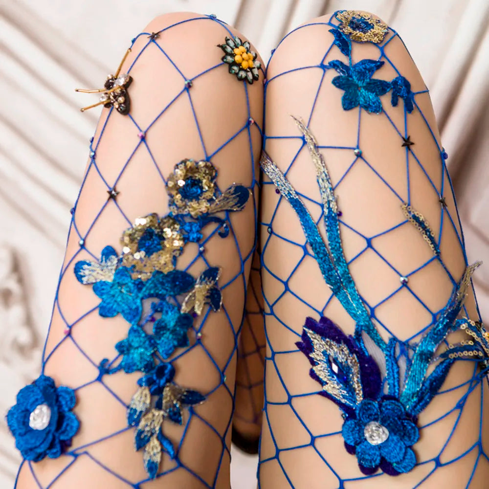 Circus Performer Embellished Fishnet Pantyhose Stockings – Woodland ...