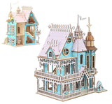 Painted Wooden Doll House with Furniture DIY Craft Kit