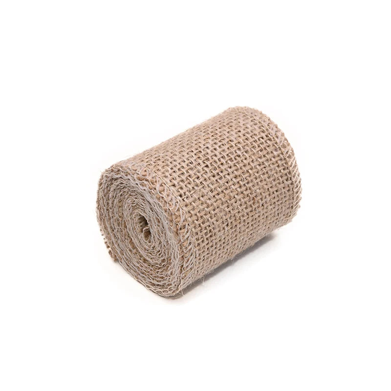 2M Natural Jute Burlap Hessian Ribbon Rolls Rustic Wedding Decoration Christmas Gift Wrapping