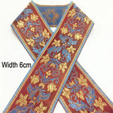 1M Boho Embroidered Jacquard Ribbons Trim DIY Craft