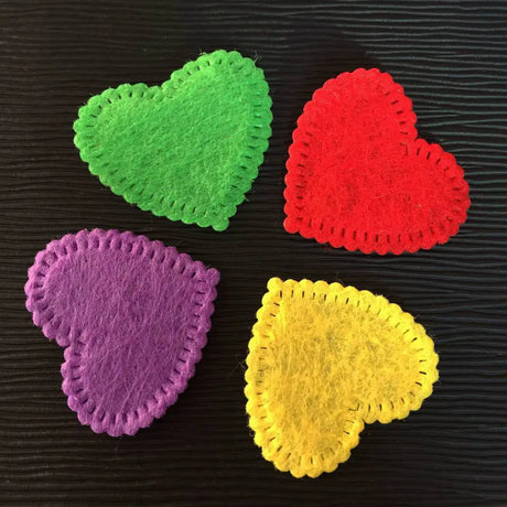 Fifty Felt Hearts Mixed Colours 25mm DIY Crafts