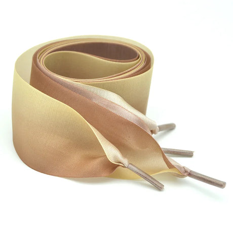 Gradient Colour 4cm Wide Satin Silk Ribbon Shoelaces 120cm Length