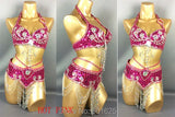 Beaded Sequins Belly Dancing Belt+Bra Samba Costumes
