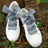 Gradient Colour 4cm Wide Satin Silk Ribbon Shoelaces 120cm Length
