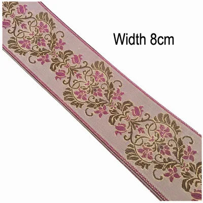 1M Boho Embroidered Jacquard Ribbons Trim DIY Craft