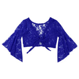 Flare Sleeve Floral Lace Wrap Top Dance Costume Cover Up Cardigan Wraps