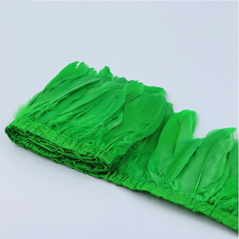 2 Meters Dyed Goose Feather Trims Fringes Ribbons DIY Craft