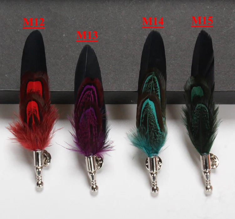 Feather Lapel Pin Brooch Hat Pin Handmade Suit Accessory Gift Idea