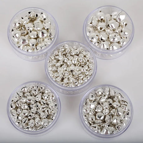50-300Pcs/lot Loose Silver Beads Iron Jingle Bells Christmas Decoration Gift DIY Crafts