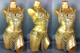 Beaded Sequins Belly Dancing Belt+Bra Samba Costumes