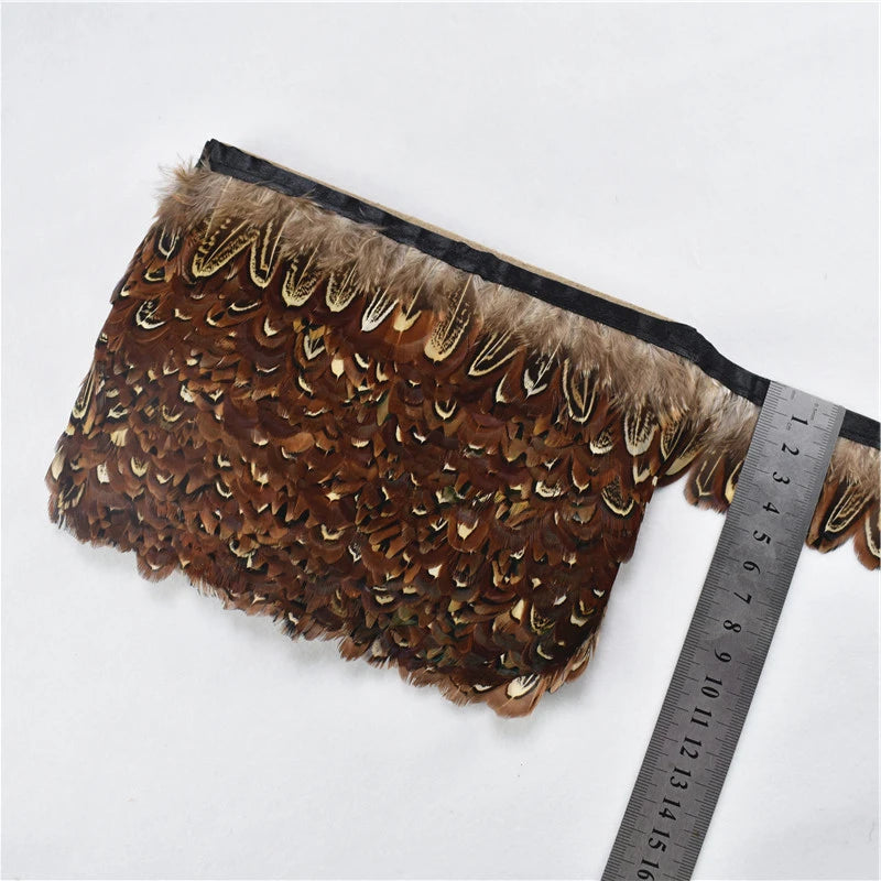 10Meters/Lot Natural Pheasant Feather Trims Ribbon Feathers DIY Craft