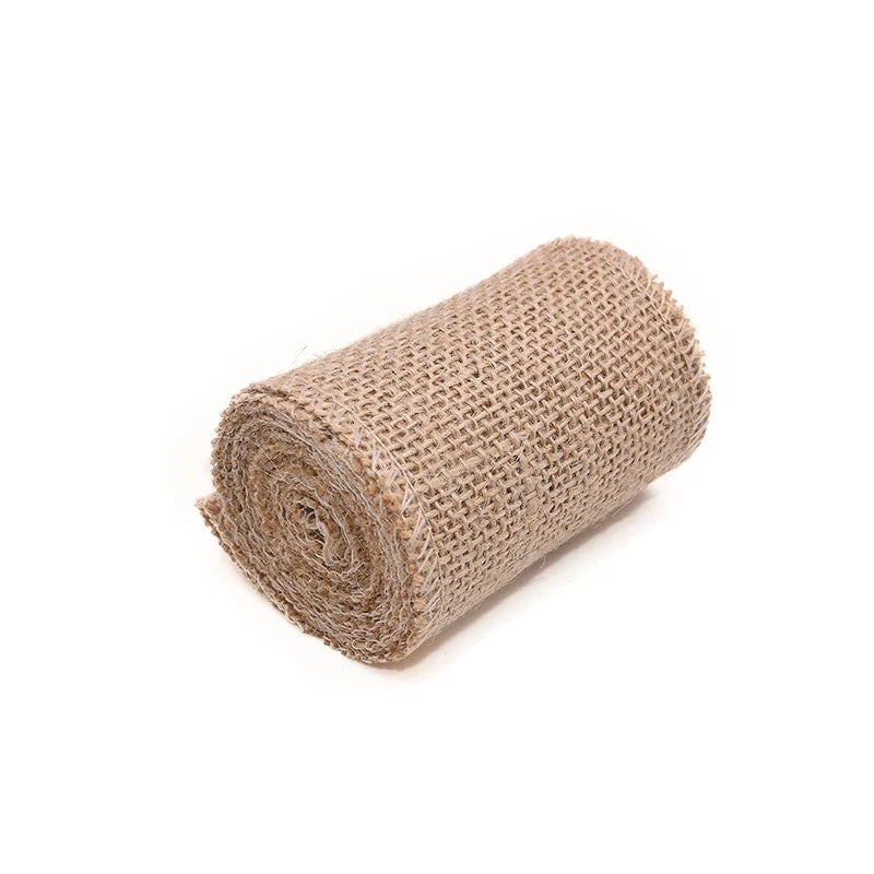 2M Natural Jute Burlap Hessian Ribbon Rolls Rustic Wedding Decoration Christmas Gift Wrapping
