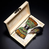 Handmade Woodland Feather Bow Ties & Lapel Pin Gift Box Set