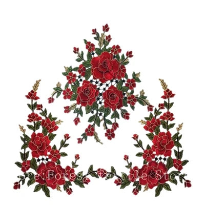 Embroidery Peony Patches Sew On Appliqué DIY Sewing Craft