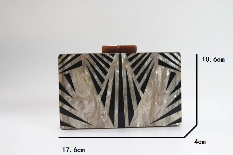 Pearlescent Acrylic Evening Clutch Bag