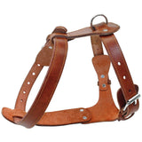 Genuine Leather Dog Harness Brown Real Leather Adjustable Straps Medieval Cosplay