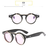 Round Steampunk Flip Up Sunglasses