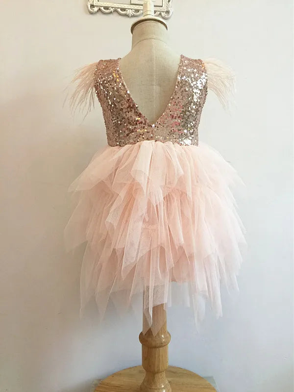 Christmas Angel Sequins Tutu Dress Girls