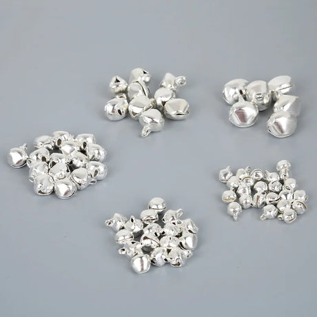 50-300Pcs/lot Loose Silver Beads Iron Jingle Bells Christmas Decoration Gift DIY Crafts