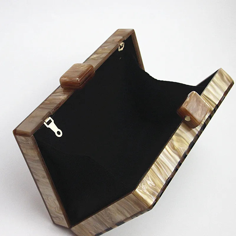 Pearlescent Acrylic Evening Clutch Bag