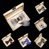Handmade Woodland Feather Bow Ties & Lapel Pin Gift Box Set