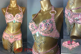 Beaded Sequins Belly Dancing Belt+Bra Samba Costumes