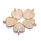 Ten Heart Cabochon Pendant Bases 25mm Alloy Bezel Trays DIY Jewellery Making Supplies