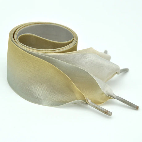 Gradient Colour 4cm Wide Satin Silk Ribbon Shoelaces 120cm Length
