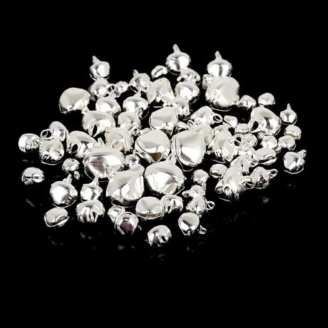 50-300Pcs/lot Loose Silver Beads Iron Jingle Bells Christmas Decoration Gift DIY Crafts