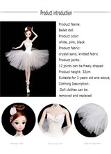 32cm Ballet Doll Large Original Handmade 1/6 Doll Full Set 11 Jointed Doll Girls