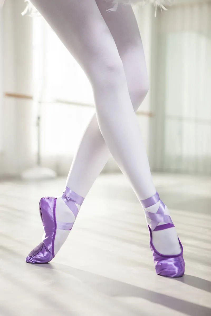 Purple Ballet Dance Shoes Satin Comfortable Soft Sole Ballet Dancing Shoes For Children and Women