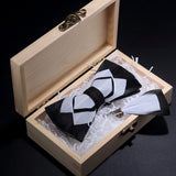 Handmade Woodland Feather Bow Ties & Lapel Pin Gift Box Set