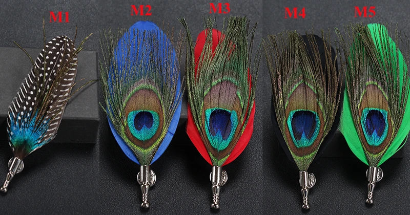 Feather Lapel Pin Brooch Hat Pin Handmade Suit Accessory Gift Idea