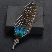 Feather Lapel Pin Brooch Hat Pin Handmade Suit Accessory Gift Idea
