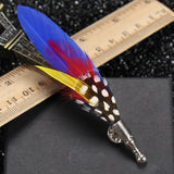 Feather Lapel Pin Brooch Hat Pin Handmade Suit Accessory Gift Idea