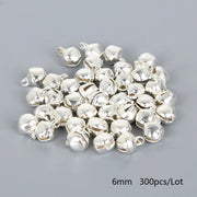 50-300Pcs/lot Loose Silver Beads Iron Jingle Bells Christmas Decoration Gift DIY Crafts