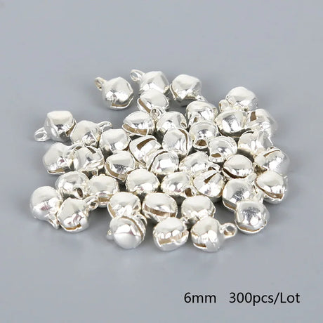 50-300Pcs/lot Loose Silver Beads Iron Jingle Bells Christmas Decoration Gift DIY Crafts