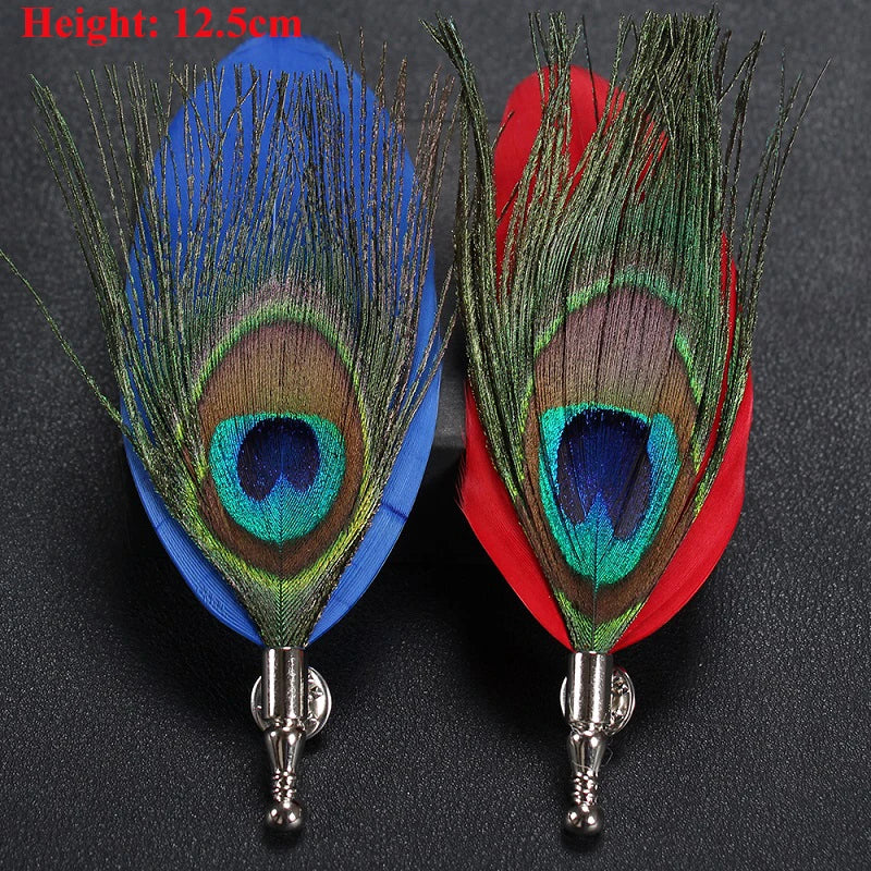 Feather Lapel Pin Brooch Hat Pin Handmade Suit Accessory Gift Idea