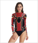 Deadpool Printed Long Sleeve Swimwear One-piece Surfing Swimsuit