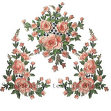 Embroidery Peony Patches Sew On Appliqué DIY Sewing Craft