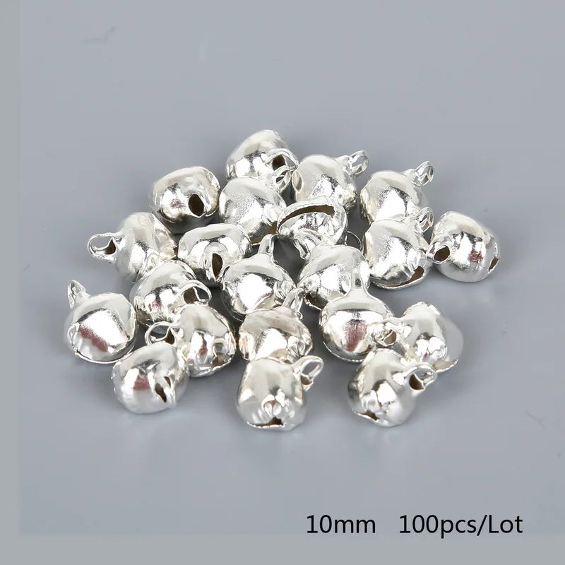 50-300Pcs/lot Loose Silver Beads Iron Jingle Bells Christmas Decoration Gift DIY Crafts