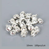 50-300Pcs/lot Loose Silver Beads Iron Jingle Bells Christmas Decoration Gift DIY Crafts