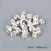 50-300Pcs/lot Loose Silver Beads Iron Jingle Bells Christmas Decoration Gift DIY Crafts