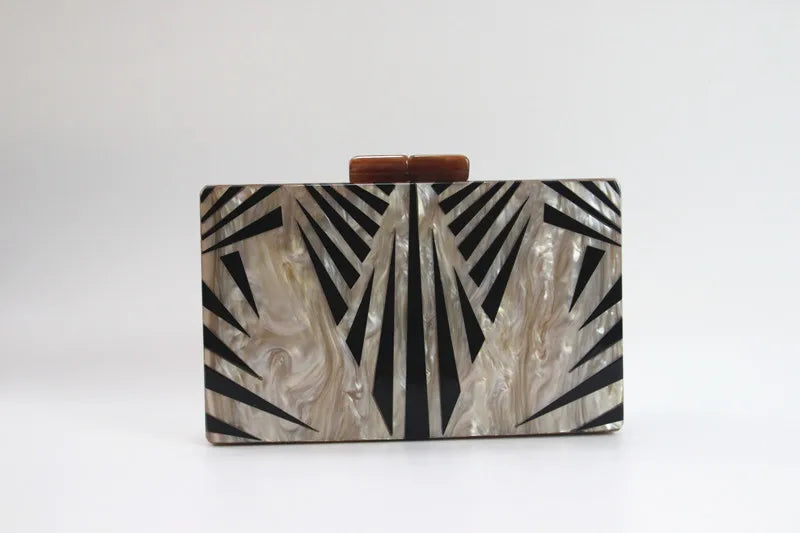 Pearlescent Acrylic Evening Clutch Bag