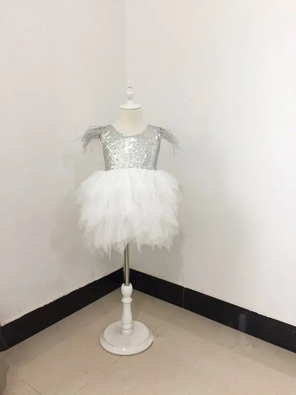 Christmas Angel Sequins Tutu Dress Girls