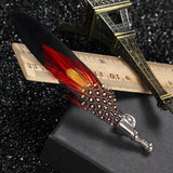 Feather Lapel Pin Brooch Hat Pin Handmade Suit Accessory Gift Idea