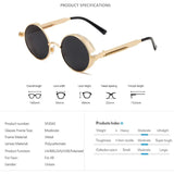 Leon's Round Polarised Sunglasses Steampunk UV400